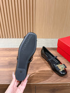 Ferragamo Vara Bow Mary Jane 3cm Black Glossy Leather 693004