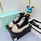 Chanel 25 High Sneaker Black White Cowhide Denim Frabic 469778