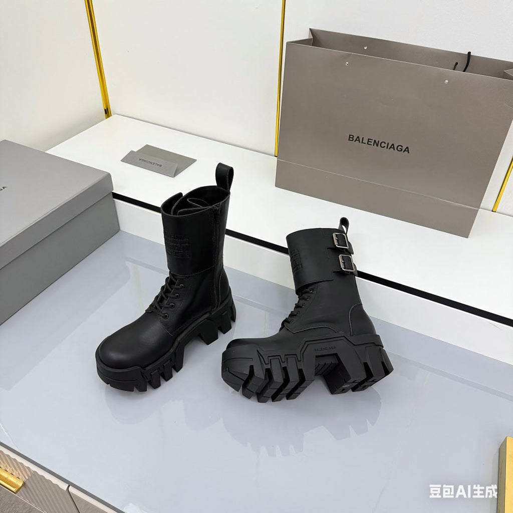 Balenciaga Bulldozer Boots Black Cowhide 565075