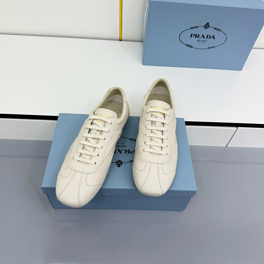 Prada Montecarlo Sneakers Off White Cowhide 565697
