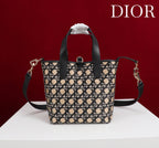 CD Toujours Vertical Small Bag 19Diamond Black Beige Leather