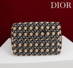 CD Toujours Vertical Medium Bag 24 Diamond Black Beige Leather