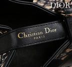 CD Toujours Vertical Medium Bag 24 Diamond Black Beige Leather