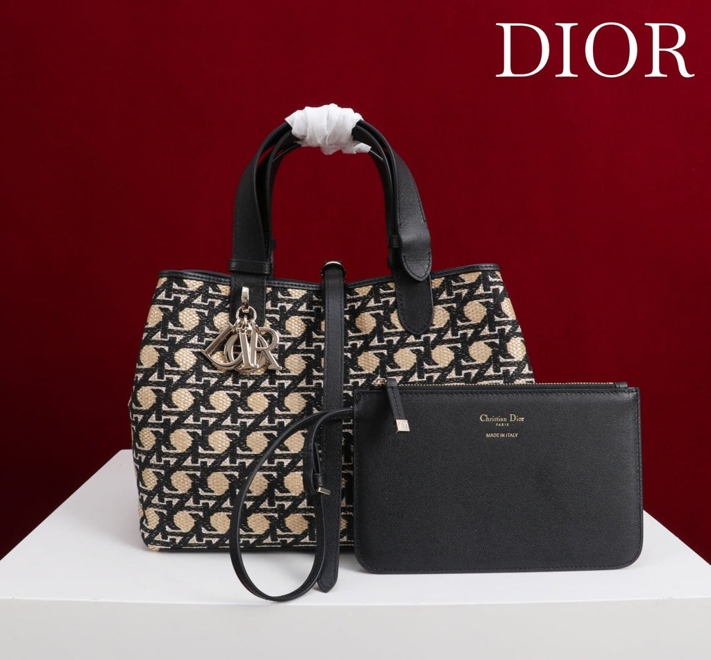 CD Toujours Bag 29 Diamond Black Beige Leather