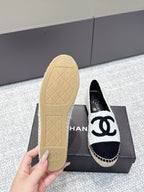 CC Espadrilles Black White Tweed 653919