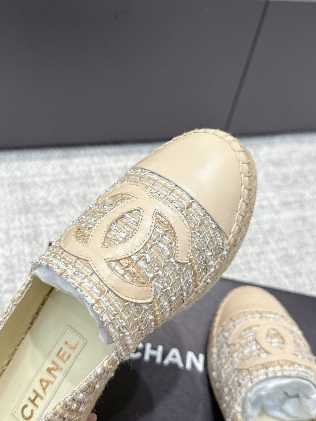 CC Espadrilles Beige Tweed 653920