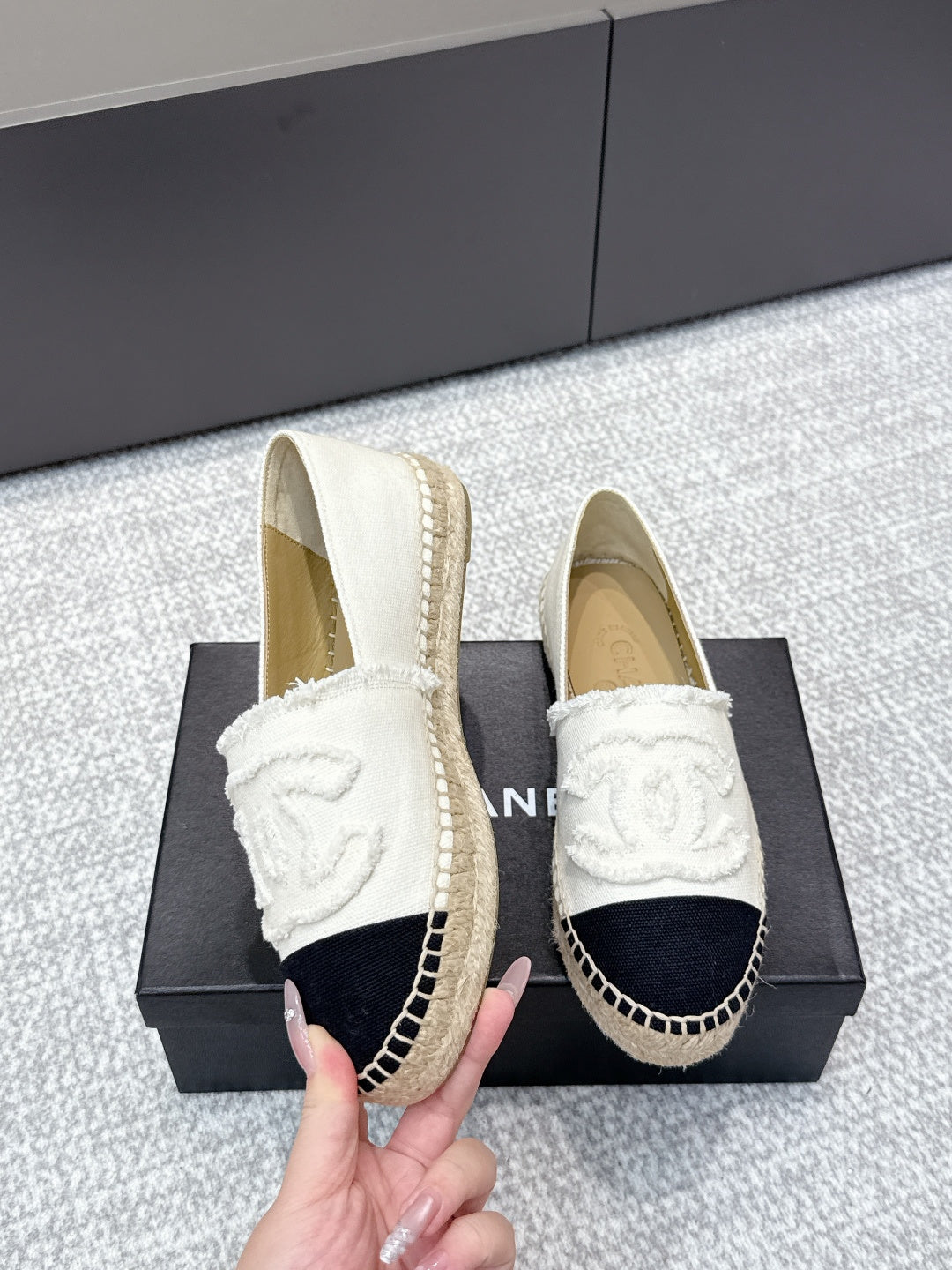 CC Espadrilles Black White Canvas 653921