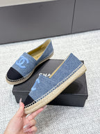 CC Espadrilles Black Blue Denim 653922
