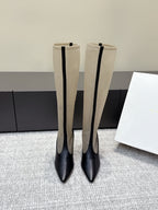 The Row Knee-High Boots 85mm Black Mesh Cowhide 451298
