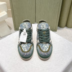 LV Trainer Sneakers Dark Oliver Monogram Denim 515188.