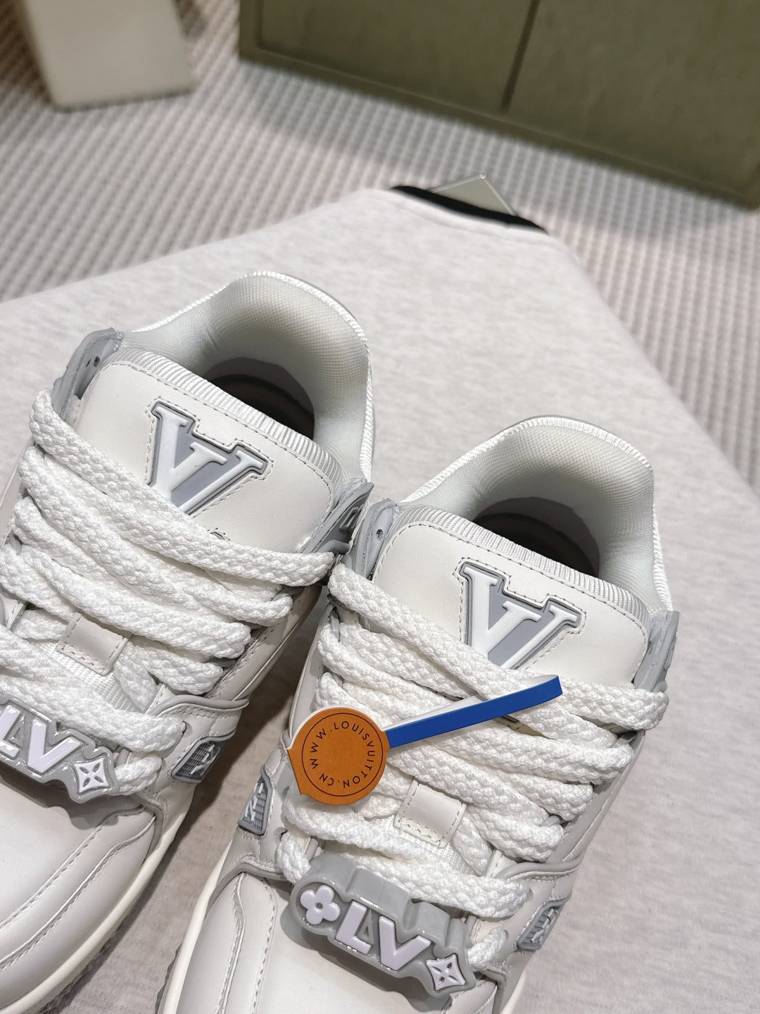 LV Trainer Maxi Sneakers White mix Gray Calf Leather 515190