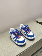 LV Trainer Maxi Sneakers Blue Mix White Calfskin Mesh 515192