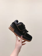 LV Trainer Maxi Sneakers Black Sude Mesh 515196