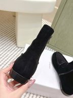 YSL 2025 High-top Loafer Black Suede 569417