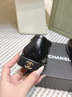CC 26SS Loafers 3cm Black Glossy Cowhide 653493