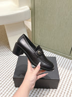 CC 26SS Loafers 6cm Black Cowhide 653495