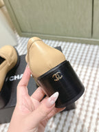 CC 26SS Loafers 6cm Beige Cowhide 653496