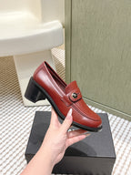 CC 26SS Loafers 6cm Burgundy Cowhide 653498