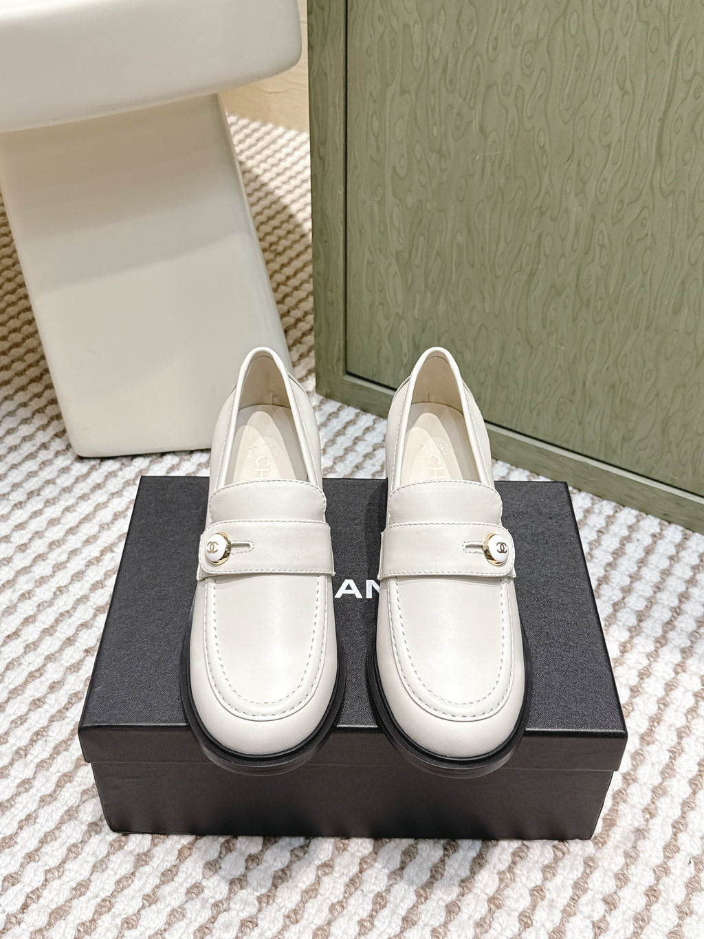 CC 26SS Loafers 6cm White Cowhide 653499