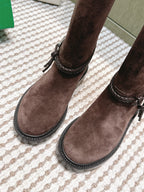 BV James Long Boot Coffee Brown Suede 548532