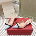 VT 26s Slingback 45 Beige Blue Calfskin 612242