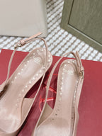 VT 26s Slingback 45 Beige Blue Calfskin 612242