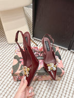 DG Rainbow Slingbacks Burgundy Patent Leather 663070