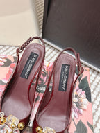 DG Rainbow Slingbacks Burgundy Patent Leather 663070