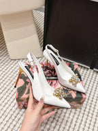 DG Rainbow Slingbacks White Patent Leather 663074