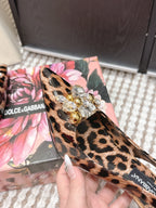 DG Rainbow Slingbacks Leopard Printed Patent Leather 663076
