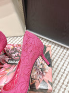 DG Pumps Crystals 6.5cm Hot Pink Taormina Lace 663077