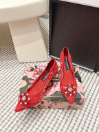 DG Pumps Crystals 6.5cm Red Taormina Lace 663081