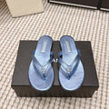 CC 26ss Flip-Flops Dark Blue Metalic Sheepskin 653599