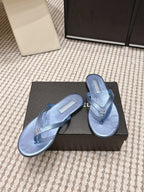 CC 26ss Flip-Flops Dark Blue Metalic Sheepskin 653599