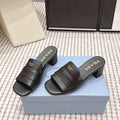 PRA 2026S High Heel Slippers 55 Black Leather 658335