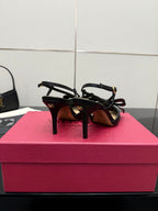 VT Bowow Slingback Pumps 85mm Black Leather