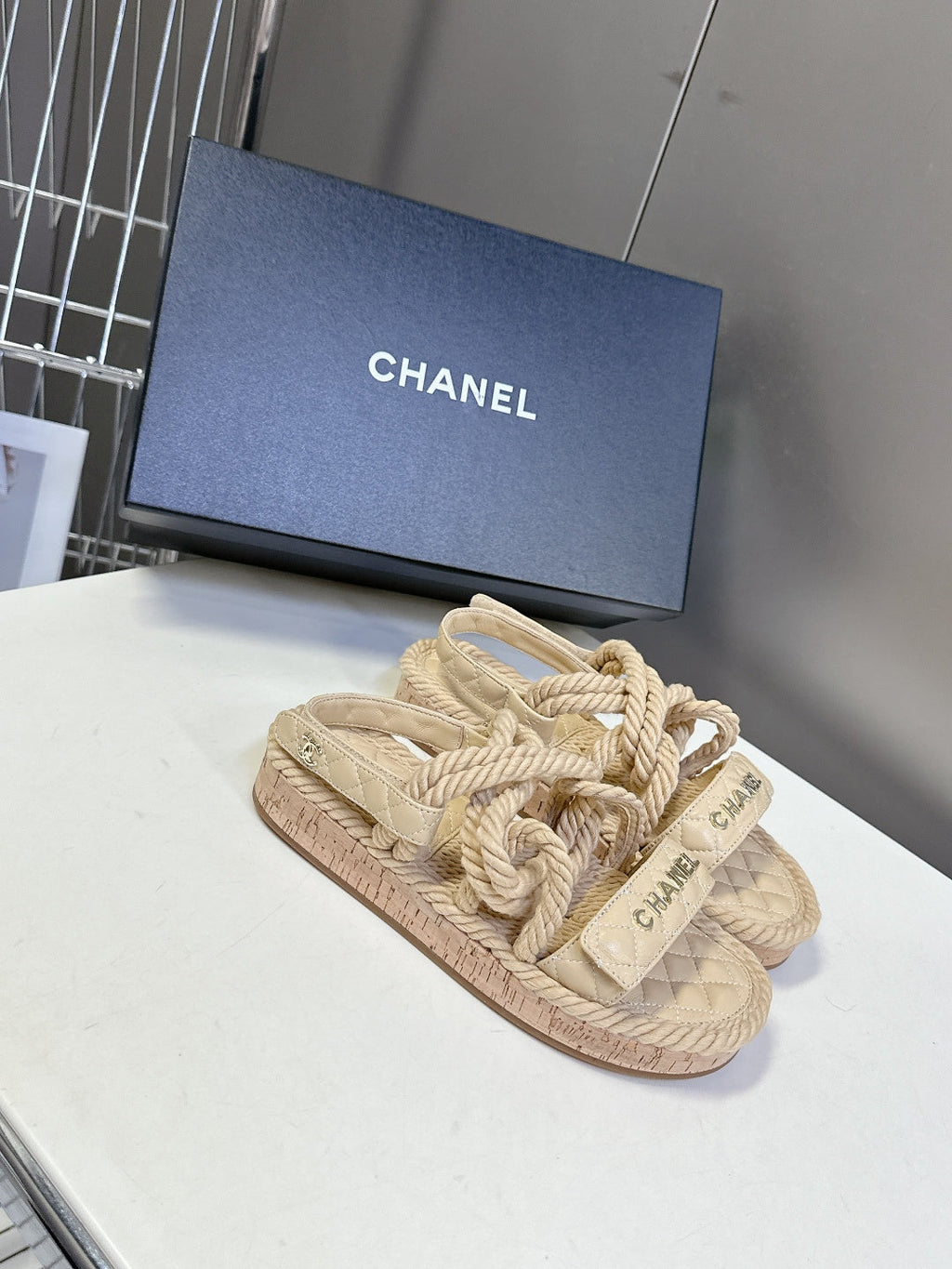 CC 2026 Sandal Beige Rope Calfskin 675899