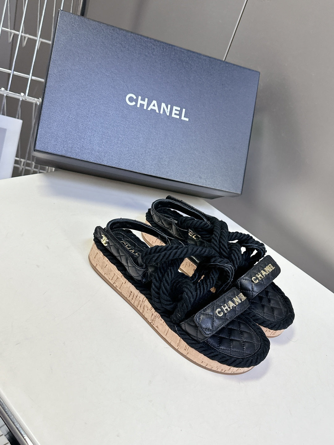 CC 2026 Sandal Black Rope Calfskin 675900