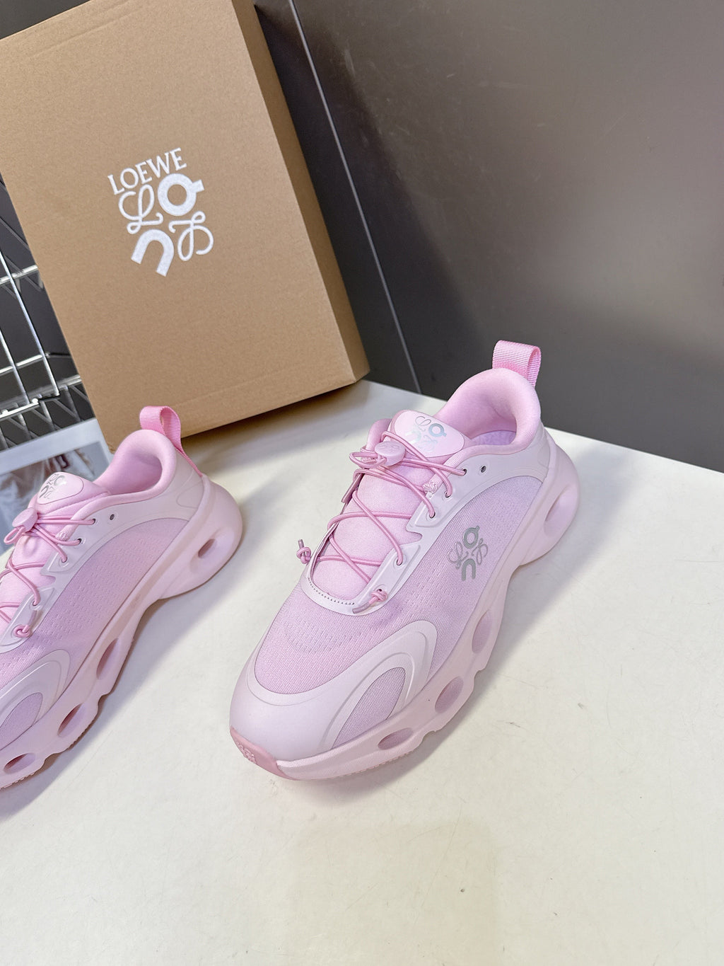 Loewe x On Cloudsolo Sneakers Pink Polyester and Mesh 536843