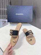 CC Spring Summer 2026 Mules Beige Black Raffia Lambskin 635522