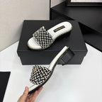 CC 25 Mid Heel Mules Pearl Cord and Lambskin 270775