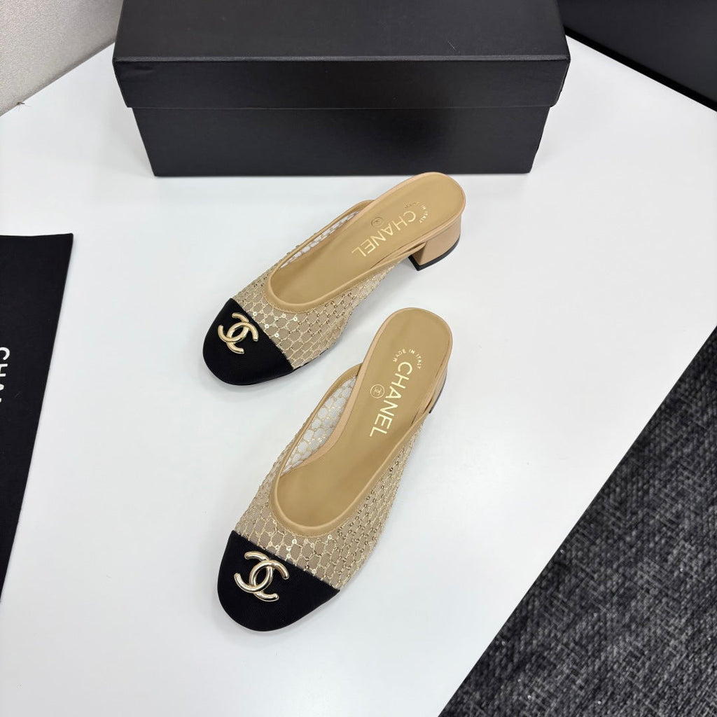 CC 25 Mule Heel Mesh and Tweed 270797