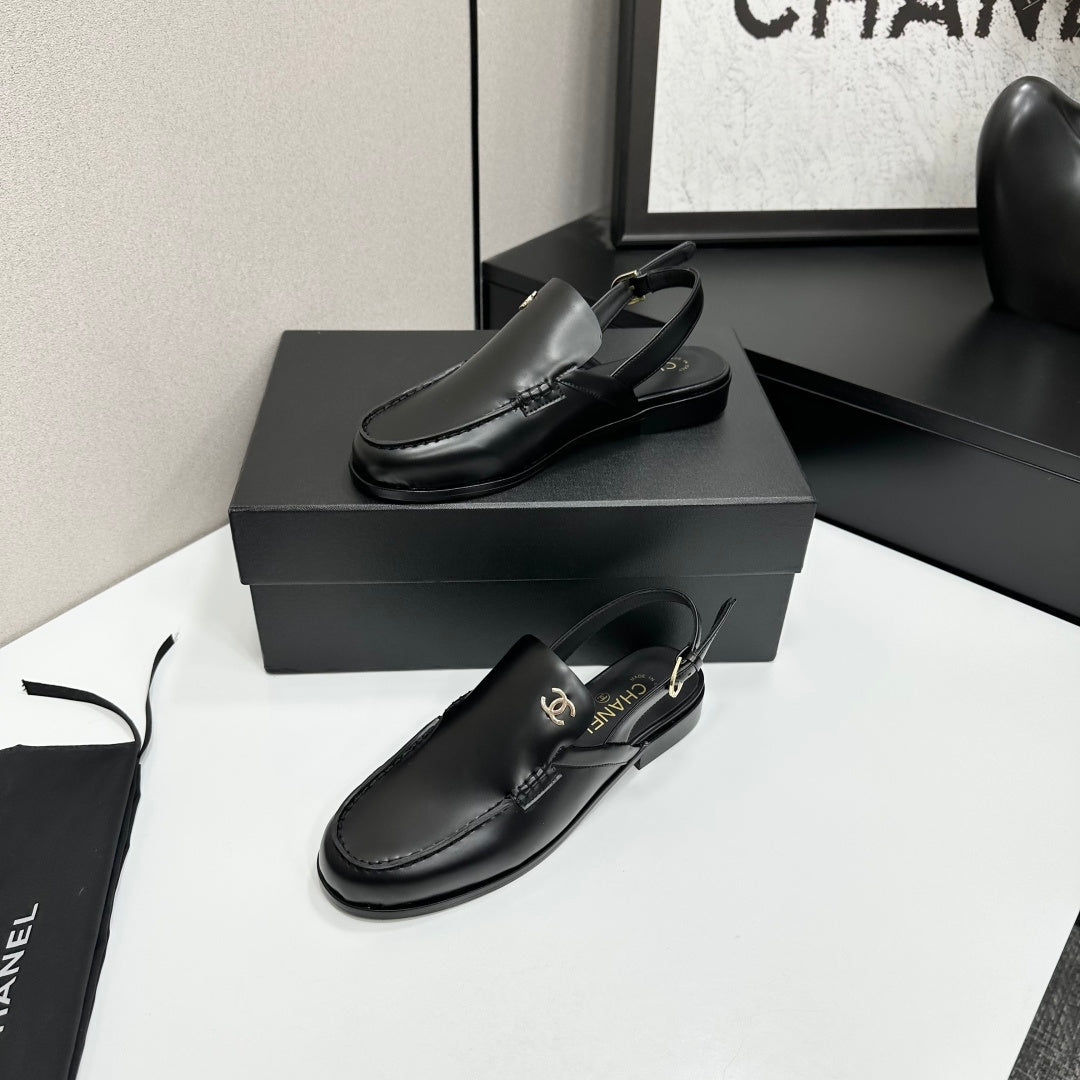 CC SS 2026 Pre Slingbacks Black Calfskin 630504