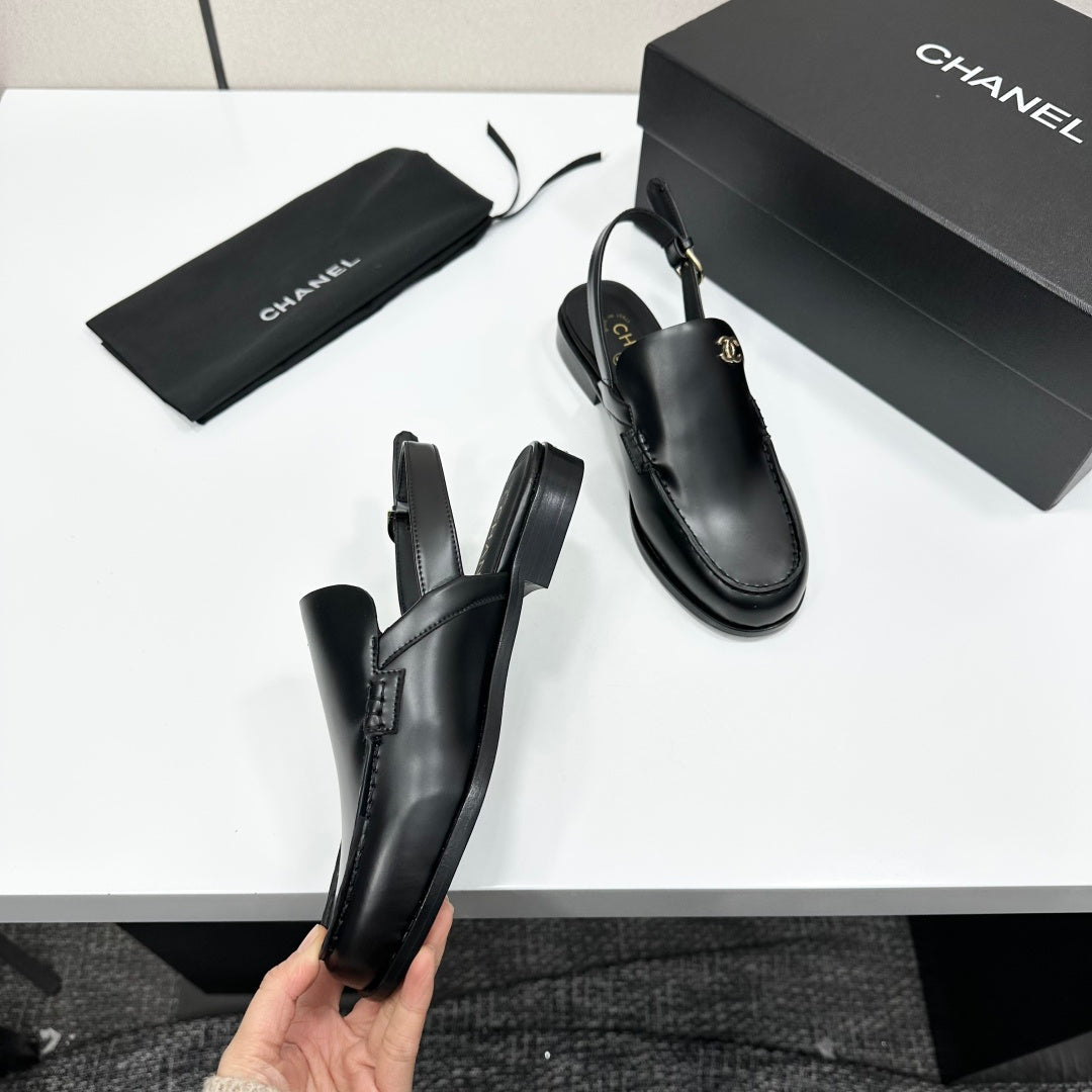 CC SS 2026 Pre Slingbacks Black Calfskin 630504