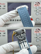 Omega Seamaster 41mm Blue Dial Sliver Case Blue Rubber Strap