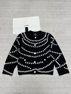 CC 25 Pearls Cardigan Black Cashmere