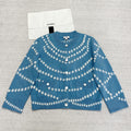 CC 25 Pearls Cardigan Blue Cashmere
