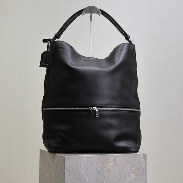 YSL Tag Hobo 31cm Black Cowhide
