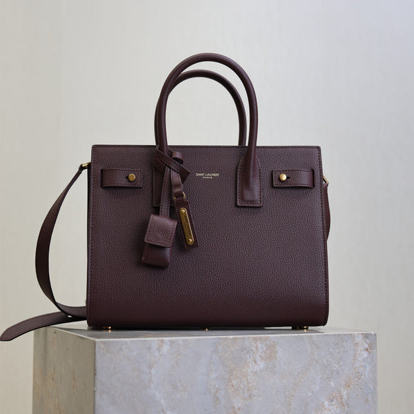 Sac De Jour Nano 26cm Dark Burgundy Grain Cowhide GHW