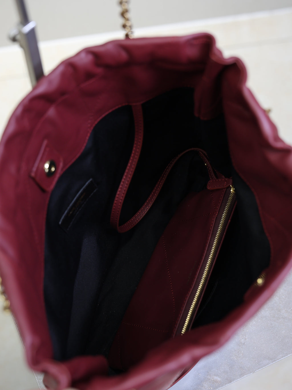 YSL Jamie Shopping Burgundy Lambskin